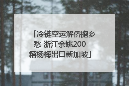 冷链空运解侨胞乡愁 浙江余姚200箱杨梅出口新加坡