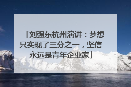 刘强东杭州演讲：梦想只实现了三分之一，坚信永远是青年企业家