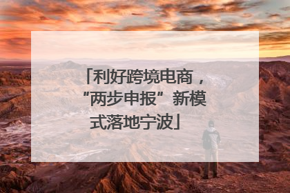 利好跨境电商，“两步申报”新模式落地宁波