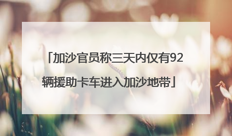 加沙官员称三天内仅有92辆援助卡车进入加沙地带