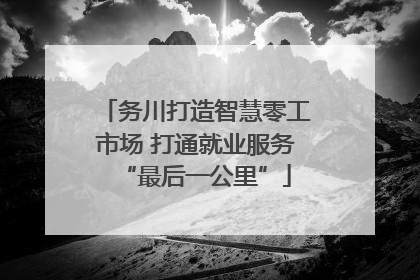 务川打造智慧零工市场 打通就业服务“最后一公里”