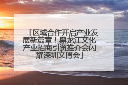区域合作开启产业发展新篇章！黑龙江文化产业招商引资推介会闪耀深圳文博会