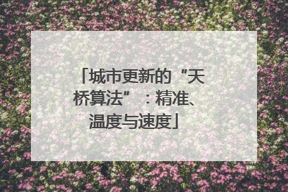 城市更新的“天桥算法”：精准、温度与速度