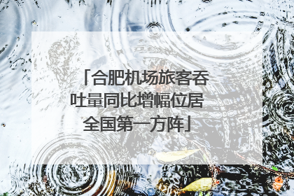 合肥机场旅客吞吐量同比增幅位居全国第一方阵
