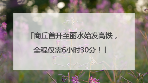 商丘首开至丽水始发高铁，全程仅需6小时30分！