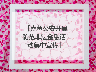 嘉鱼公安开展防范非法金融活动集中宣传