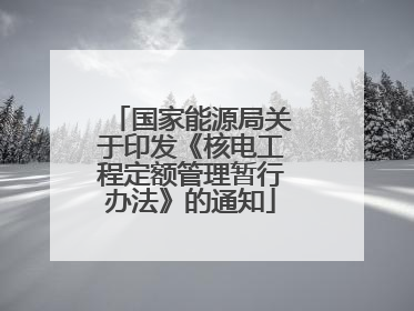 国家能源局关于印发《核电工程定额管理暂行办法》的通知