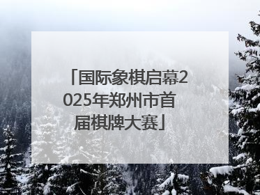 国际象棋启幕2025年郑州市首届棋牌大赛