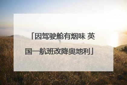 因驾驶舱有烟味 英国一航班改降奥地利