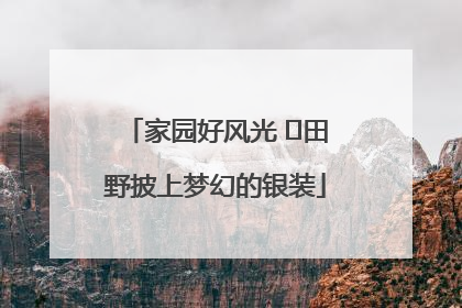 家园好风光 ⎮田野披上梦幻的银装