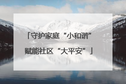 守护家庭“小和谐” 赋能社区“大平安”
