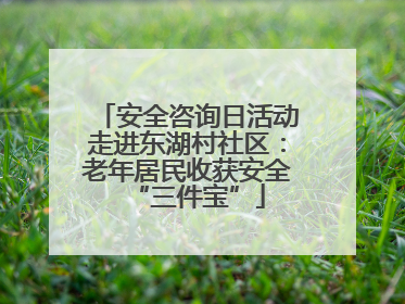 安全咨询日活动走进东湖村社区：老年居民收获安全“三件宝”