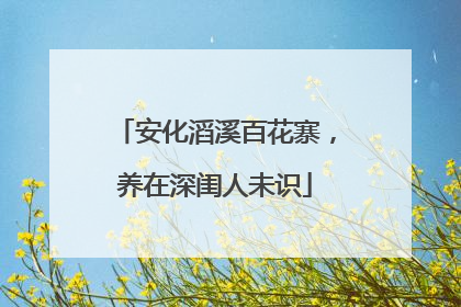 安化滔溪百花寨，养在深闺人未识
