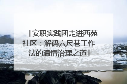 安职实践团走进西苑社区：解码六尺巷工作法的温情治理之道