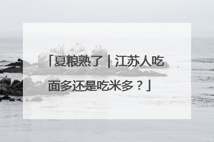 夏粮熟了｜江苏人吃面多还是吃米多？