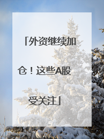 外资继续加仓！这些A股受关注