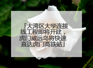 大湾区大学连接线工程即将开建，虎门威远岛将快速直达虎门高铁站