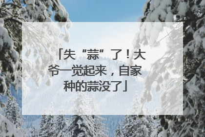 失“蒜”了！大爷一觉起来，自家种的蒜没了