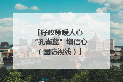 好政策暖人心 “孔雀蓝”增信心（国防视线）