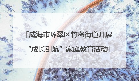 威海市环翠区竹岛街道开展“成长引航”家庭教育活动