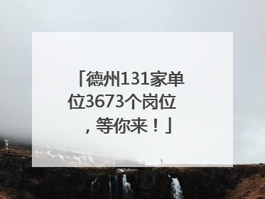 德州131家单位3673个岗位，等你来！