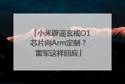 小米辟谣玄戒O1芯片向Arm定制？雷军这样回应