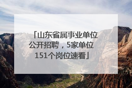 山东省属事业单位公开招聘，5家单位151个岗位速看