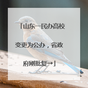 山东一民办高校变更为公办，省政府刚批复→