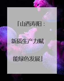 山西寿阳：新质生产力赋能绿色发展