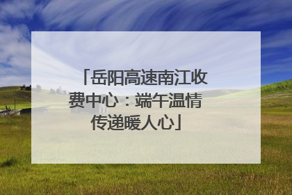岳阳高速南江收费中心：端午温情传递暖人心