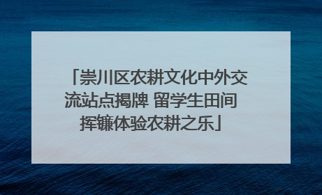 崇川区农耕文化中外交流站点揭牌 留学生田间挥镰体验农耕之乐