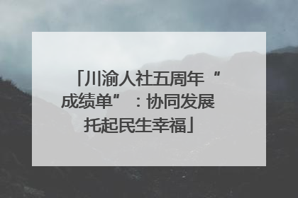 川渝人社五周年“成绩单”：协同发展托起民生幸福
