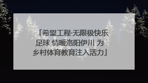 希望工程·无限极快乐足球 情暖洛阳伊川 为乡村体育教育注入活力