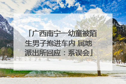 广西南宁一幼童被陌生男子抱进车内 属地派出所回应：系误会