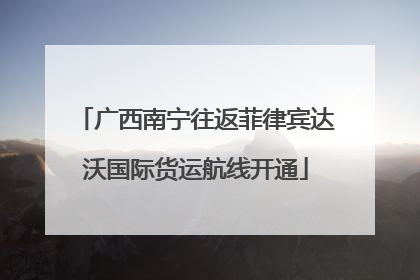 广西南宁往返菲律宾达沃国际货运航线开通