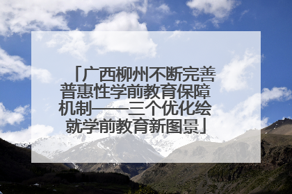 广西柳州不断完善普惠性学前教育保障机制——三个优化绘就学前教育新图景