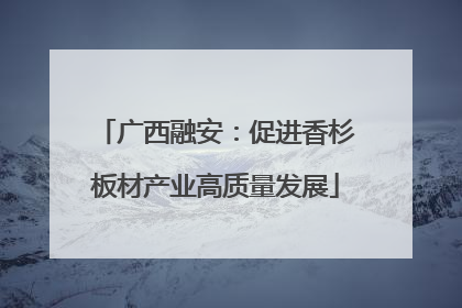 广西融安：促进香杉板材产业高质量发展