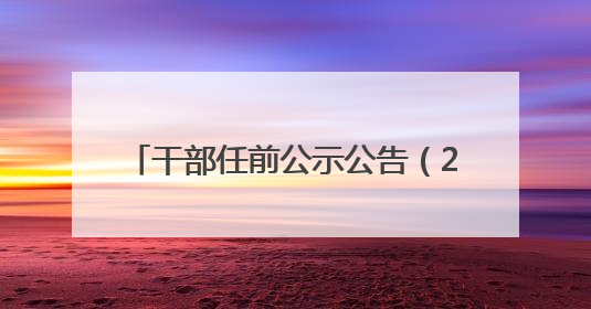 干部任前公示公告（2025年5月30日）
