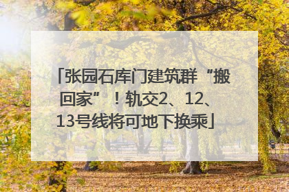 张园石库门建筑群“搬回家”！轨交2、12、13号线将可地下换乘