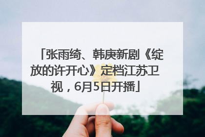 张雨绮、韩庚新剧《绽放的许开心》定档江苏卫视，6月5日开播