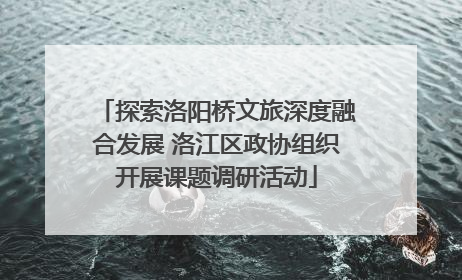 探索洛阳桥文旅深度融合发展 洛江区政协组织开展课题调研活动