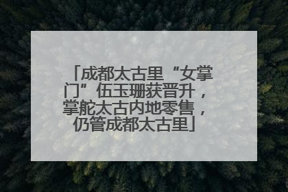 成都太古里“女掌门”伍玉珊获晋升，掌舵太古内地零售，仍管成都太古里