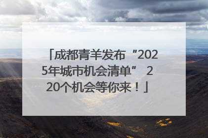 成都青羊发布“2025年城市机会清单” 220个机会等你来！