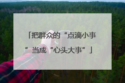 把群众的“点滴小事”当成“心头大事”