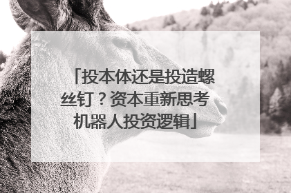 投本体还是投造螺丝钉？资本重新思考机器人投资逻辑