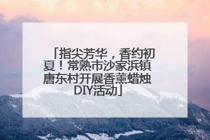 指尖芳华，香约初夏！常熟市沙家浜镇唐东村开展香薰蜡烛DIY活动