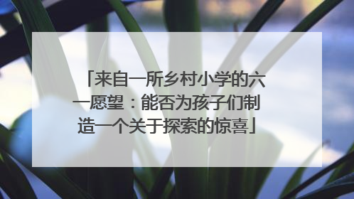 来自一所乡村小学的六一愿望：能否为孩子们制造一个关于探索的惊喜