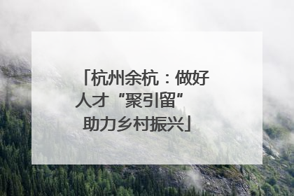杭州余杭：做好人才“聚引留” 助力乡村振兴