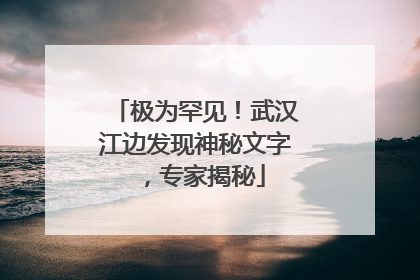 极为罕见！武汉江边发现神秘文字，专家揭秘