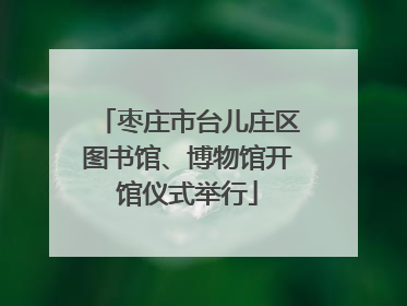 枣庄市台儿庄区图书馆、博物馆开馆仪式举行